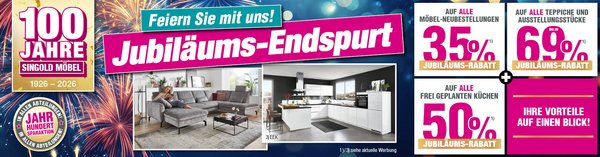 Jubiläums-Endspurt bei Singold-Möbel Jubiläums-Endspurt bei Singold-Möbel